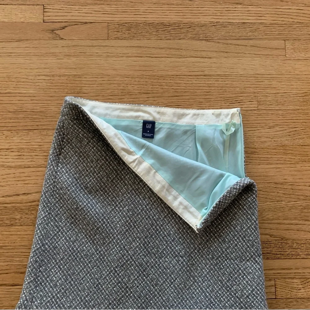VTG Gap Tweed Wool Blend Flounce Skirt – Sage Grey Librarian Academia